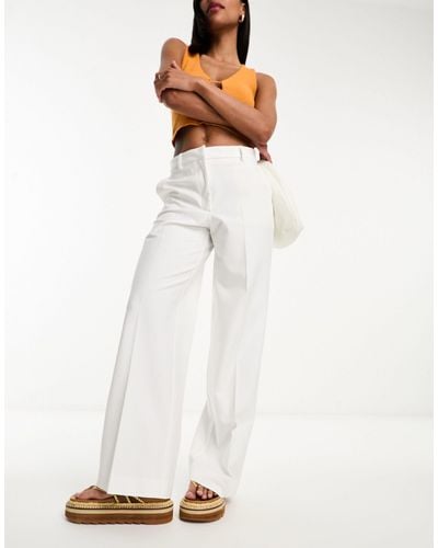 SELECTED Femme Tailored Wide Leg Stretch Trousers - White