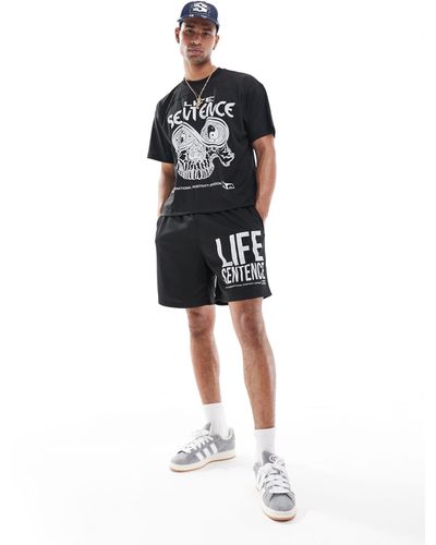 Obey Graphic Mesh Shorts - Black