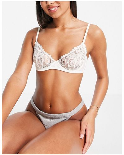 & Other Stories Lace Wire Bra - White