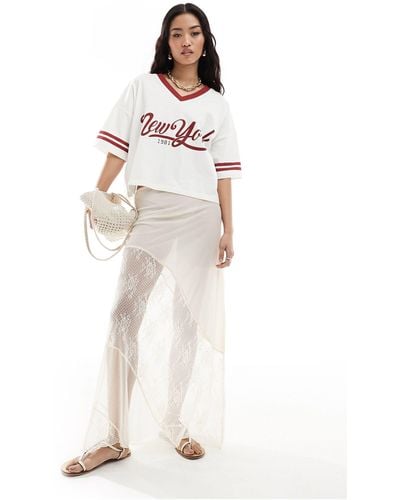 Cotton On Cotton On Sheer Lace Midi Skirt - White