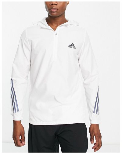 adidas Originals Adidas running - run icons - giacca bianca con zip corta - Bianco