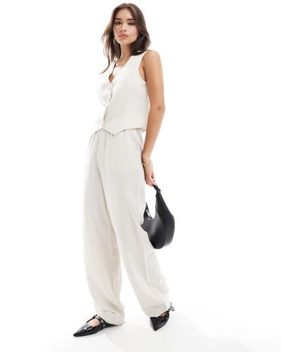 Y.A.S Linen Touch Wide Leg Trouser Co-ord - White