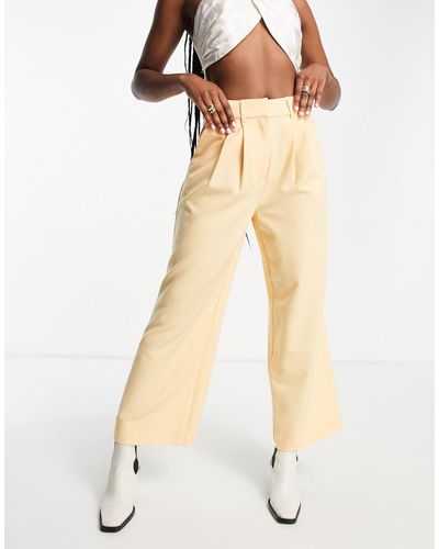 Y.A.S Tailored High Waisted Cropped Trouser - Natural