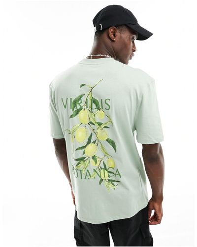 River Island T-shirt regular fit a maniche corte oliva - Verde
