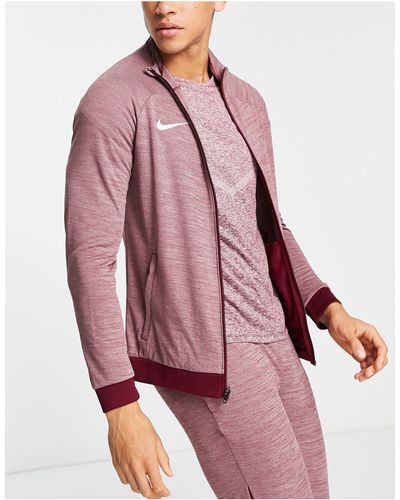 Nike Football Academy - bomber zippé en tissu dri-fit - chiné - Rouge