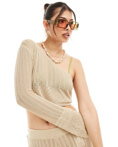 Something New X Cenit Nadir Fine Crochet One Should Crop Top Co-ord - Natural