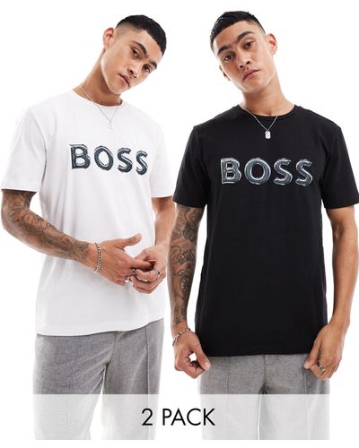 BOSS 2 Pack Logo T-shirts - White