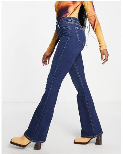 TOPSHOP High Rise Jamie Flare Jeans - Blue