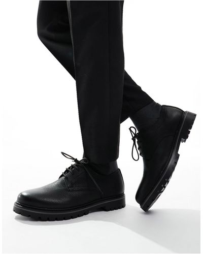 Schuh Zapatos s con suela gruesa y cordones - Negro