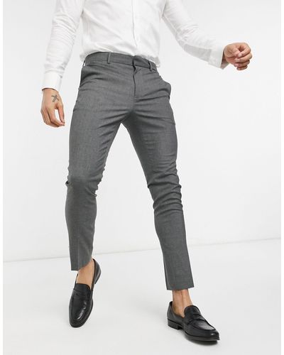 New Look Pantaloni da abito skinny scuro - Grigio