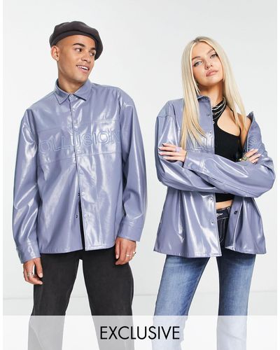 Collusion Unisex - camicia giacca - Blu