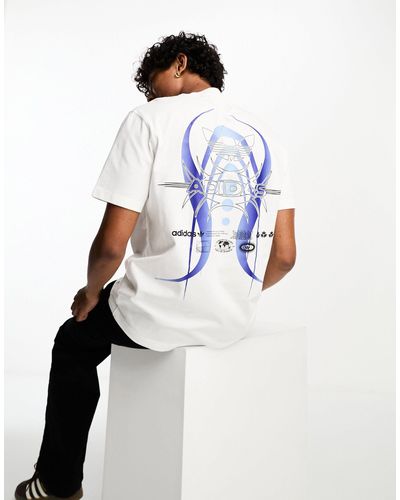 adidas Originals Rekive - T-shirt Met Grote Grafische Print Op - Wit