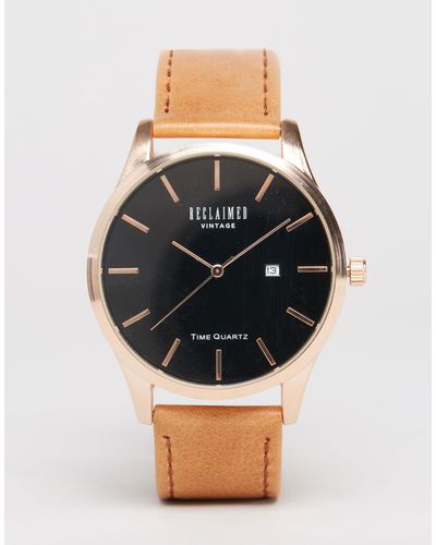 Reclaimed (vintage) Inspired Leather Watch - Brown
