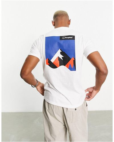 Berghaus Dolomites - t-shirt avec imprimé montagne au dos - Blanc