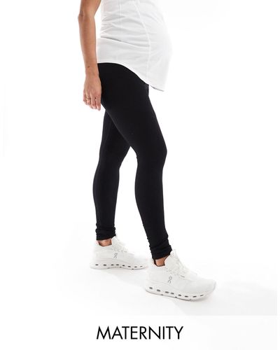ASOS 4505 Maternity – icon – nahtlose, gerippte sport-leggings - Schwarz