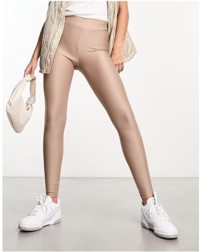 New Look Leggings a coste color visone - Bianco