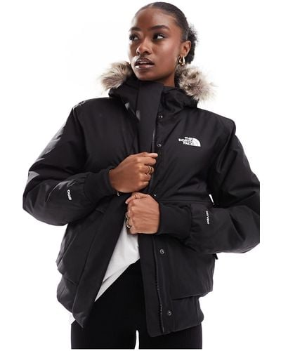 The North Face Arctic Bomber Jacket With Faux Fur Trim - Black