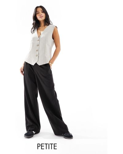 Pieces Tailored Wide Leg Heavyweight Trousers - White