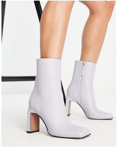 ASOS Envy Leather High-heeled Boots - White