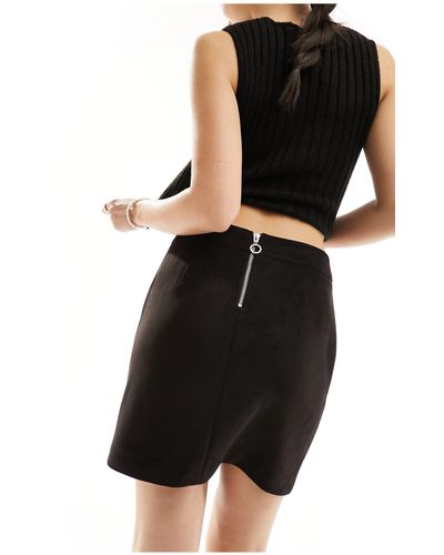 Vero Moda Faux Suede Mini Skirt - Black