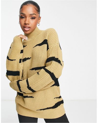 ASOS Chunky Jumper With High Neck - Metallic