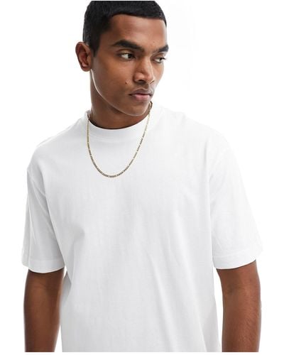 SELECTED – schweres oversize-t-shirt - Weiß