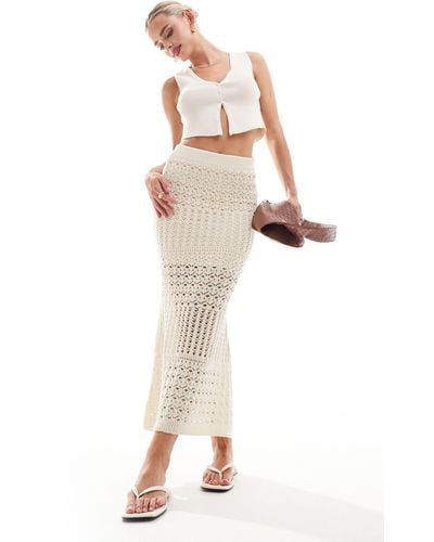 Vila Crochet Maxi Skirt - Natural