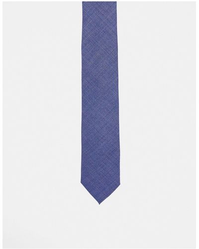 Noak Cravate fine en laine - Bleu