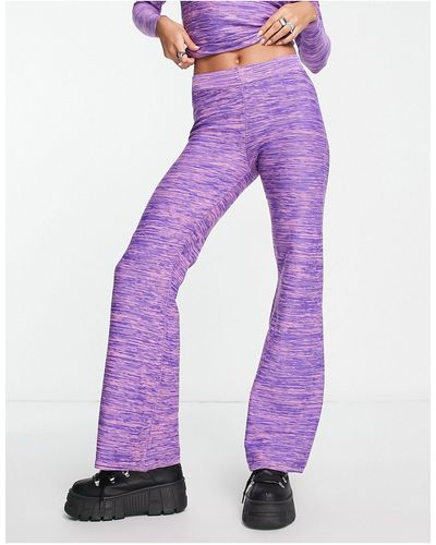 ONLY Space Dye Flared Trousers Co-ord - Purple