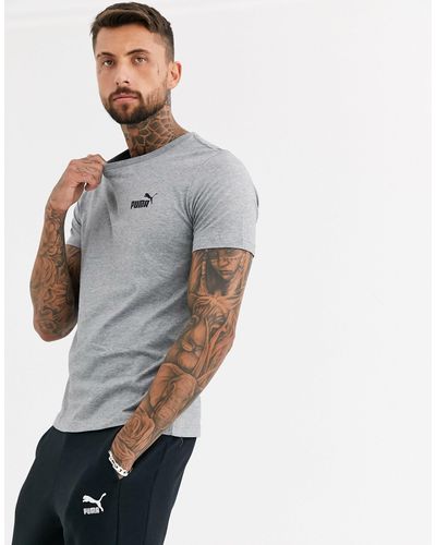PUMA – essentials – es t-shirt mit kleinem logo - Grau