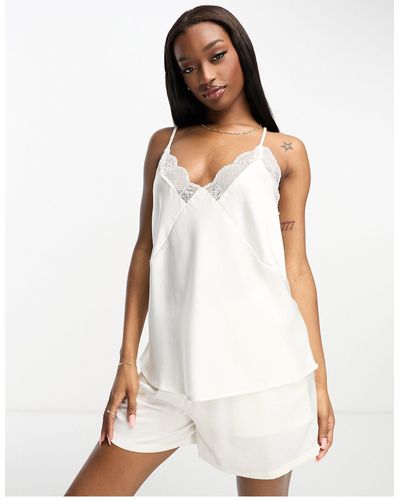 Lindex – bridal – braut-set aus camisole und shorts - Weiß