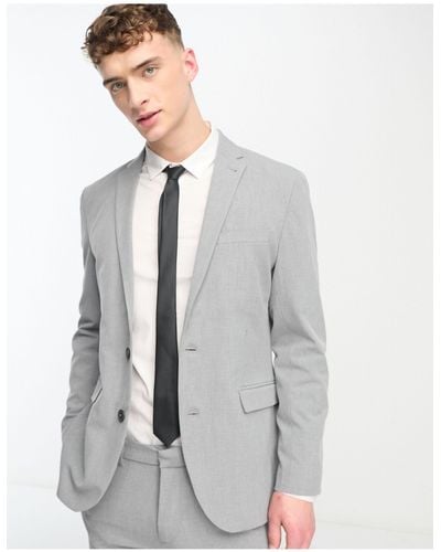 New Look Slim Suit Jacket - Gray