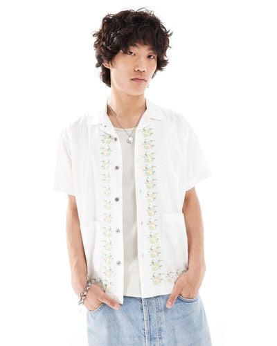 Obey Embroidered Short Sleeve Shirt - White