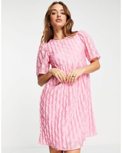 Vero Moda Puff Sleeve Mini Dress - Pink