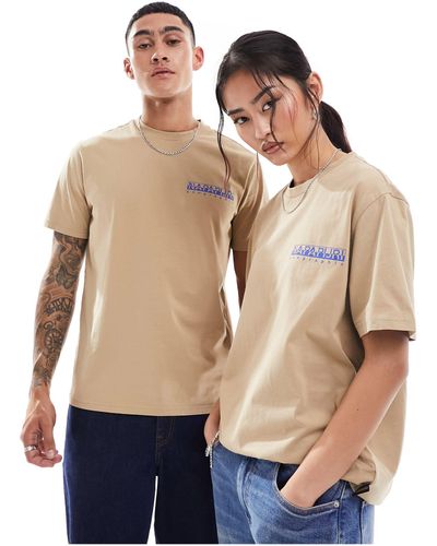 Napapijri Keoni - t-shirt beige - Blu
