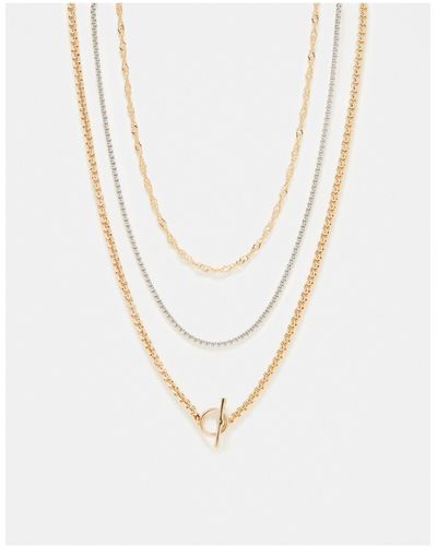 TOPSHOP Nisha Pack Of 3 Mixed Necklaces - White