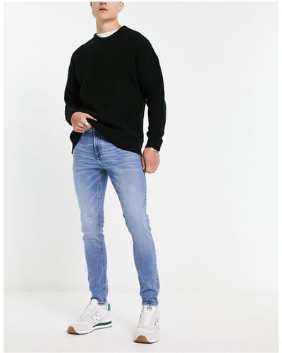 Pull&Bear Basic Super Skinny Jeans - Blauw