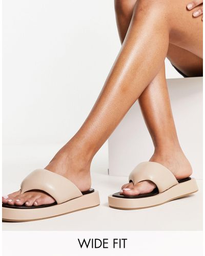 Public Desire Vaycay Padded Toe Post Sandals - Natural