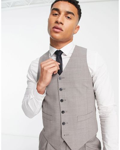 Noak Wool-rich Skinny Suit Vest - Gray