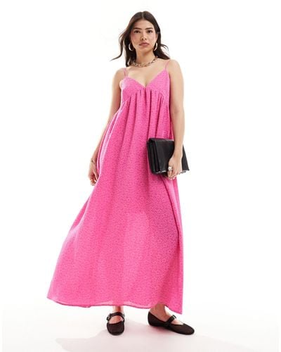 SELECTED Femme Structured Maxi Cami Dress - Pink