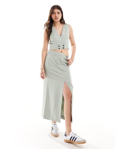 Vero Moda Tailored Ankle Skirt Co-ord - White