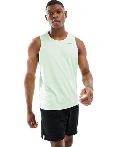 Nike Camiseta verde sin mangas dri-fit miler - Blanco