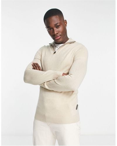 French Connection Half Zip Sweater - Natural