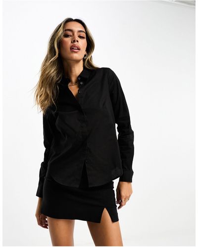 ASOS Long Sleeve Fitted Shirt - Black