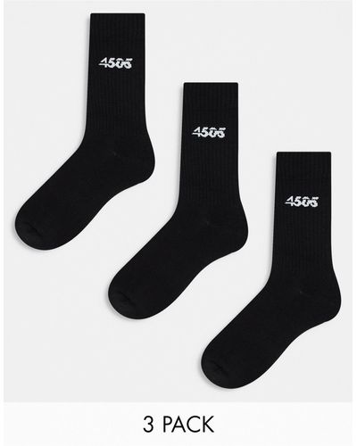 ASOS 4505 Icon 3 Pack Anti Bacterial Crew Sport Socks - Black