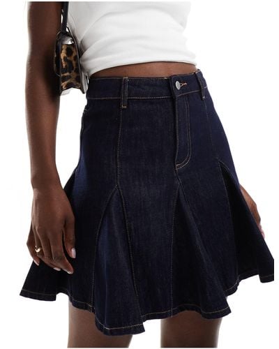 Urban Revivo Godet Mini Denim Skirt - Blue