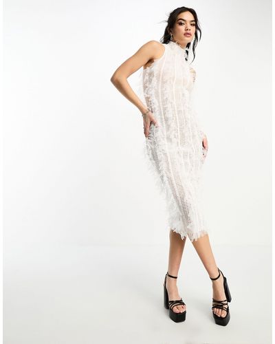Amy Lynn Calla Sleeveless Textured Midaxi Dress - White