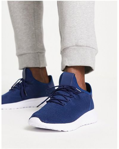 New Look Tricot Sneakers - Blauw