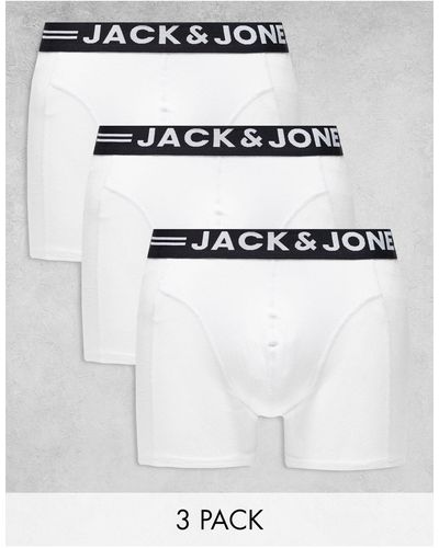 Jack & Jones 3 Pack Trunks - White