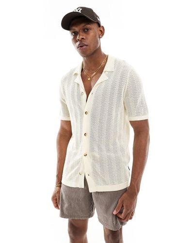 Only & Sons Open Knit Shirt - White